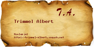 Trimmel Albert névjegykártya